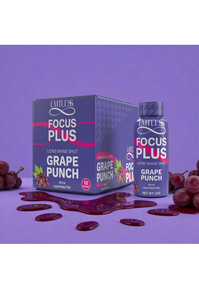 LMTLESS FOCUS PLUS SHOTS GRAPE PUNCH 12CT