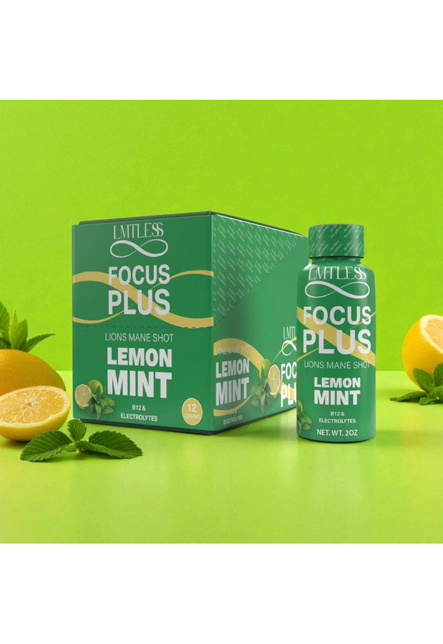 LMTLESS FOCUS PLUS SHOTS LEMON MINT 12CT