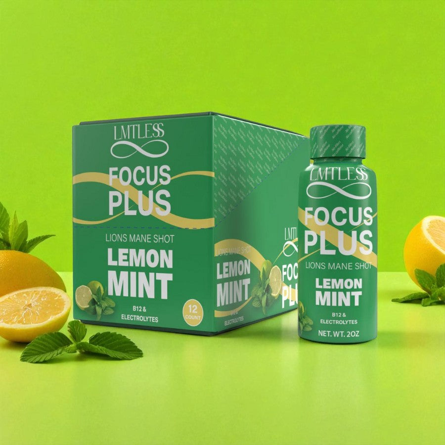 LMTLESS FOCUS PLUS SHOTS LEMON MINT 12CT