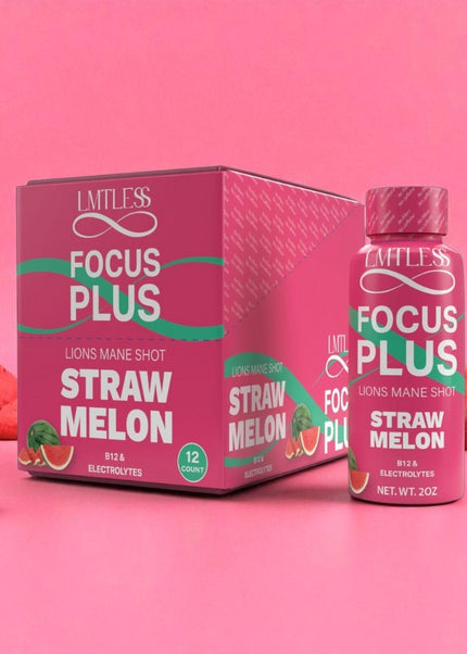 LMTLESS FOCUS PLUS SHOTS STRAW MELON 12CT