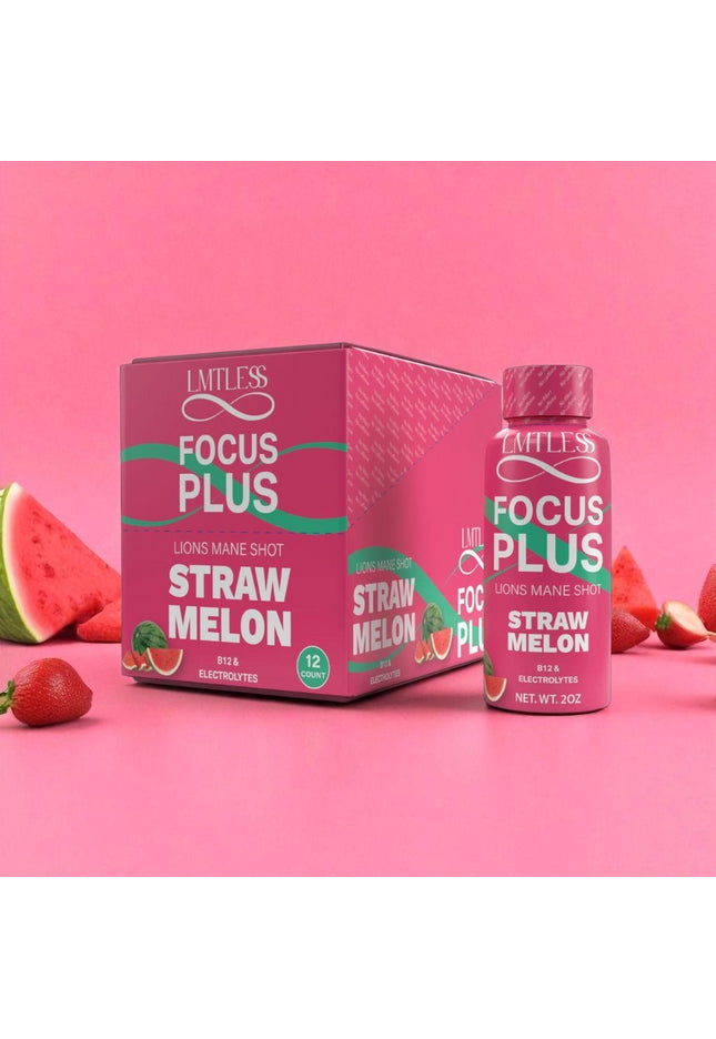 LMTLESS FOCUS PLUS SHOTS STRAW MELON 12CT